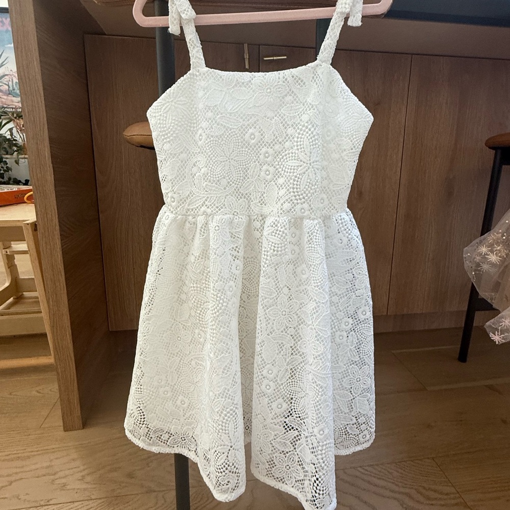 Elegant White Lace Kids Dress